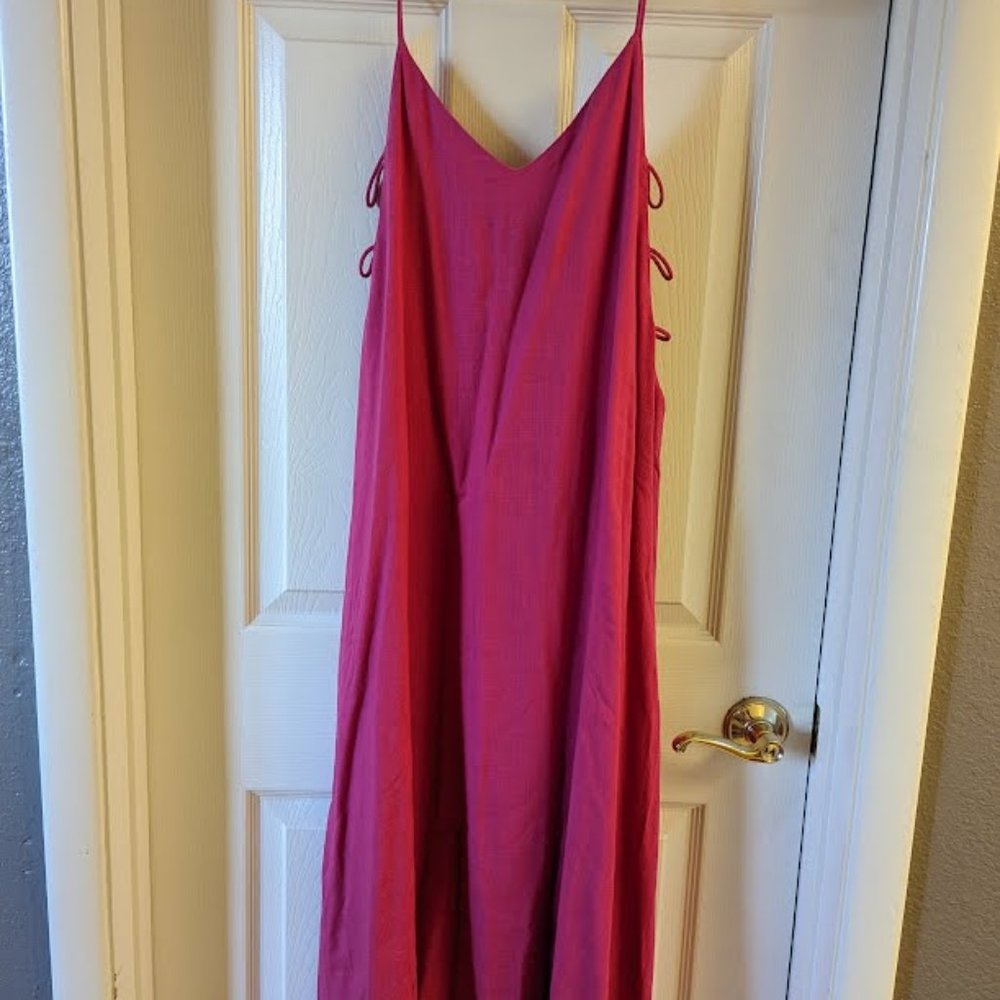 Magenta Moon River Spaghetti Strap maxi/midi dress - M, Valentina Slip Dress